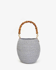  Clare V. Pot de Miel with Bamboo Handle in Powder Blue