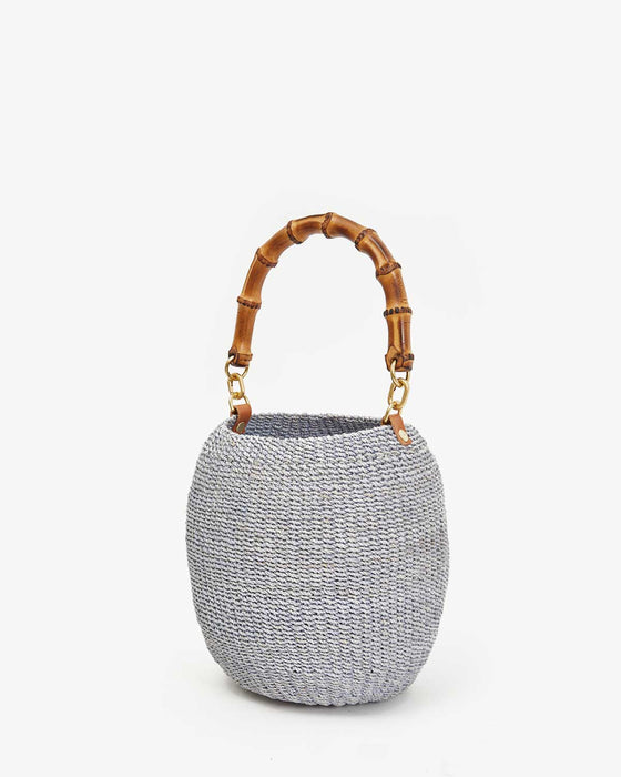 Clare V. Pot de Miel with Bamboo Handle in Powder Blue