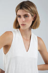 LOESS Sarah Dress in White Linen