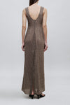 Isadora Sleeveless Gown Graphite Linen Stripe