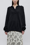 Chessy Wool Cotton Polo Black