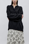 Chessy Wool Cotton Polo Black