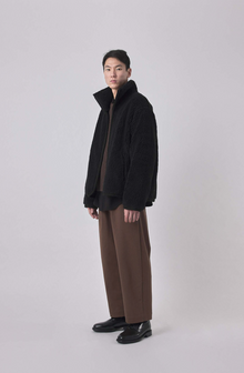  7115 by Szeki Zip-Up Turtleneck Curly Jacket in Black