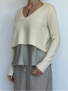  Brazeau Tricot  Creme Chunky V Curator Sweater