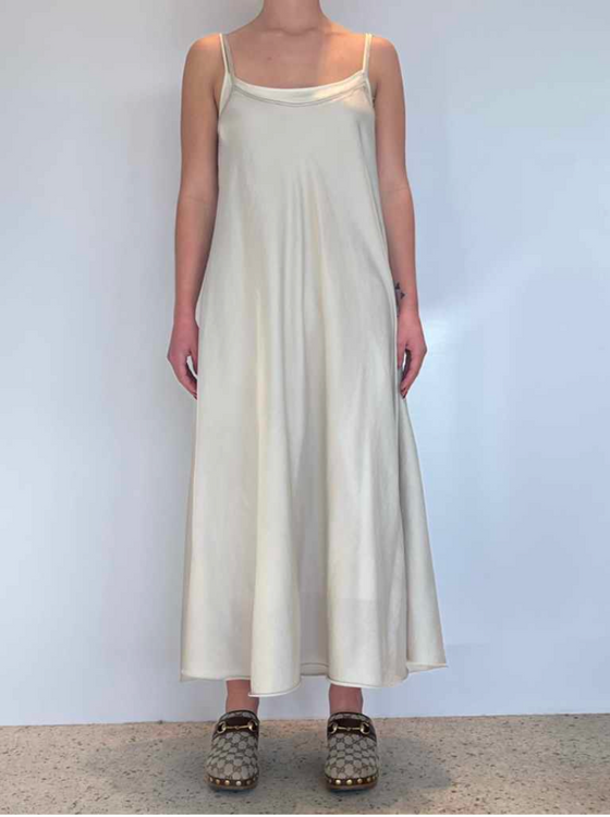 Brazeau Tricot silk paperbag dress in creme found at Patricia in Southern Pines, NC