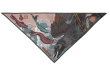  Sabina Savage "Koinobori Karasu" Silk Triangle Scarf Slipper/Sea found at Patricia in Southern Pines, NC