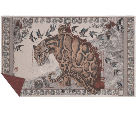 Sabina Savage "The Lunar Leopard" Cashmere Backed Stole Champagne/Soot found at Patricia in Southern Pines, NC