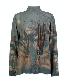  Sabina Savage The Floating Rabbits silk marocain high neck top found at Patricia in Southern Pines, NC
