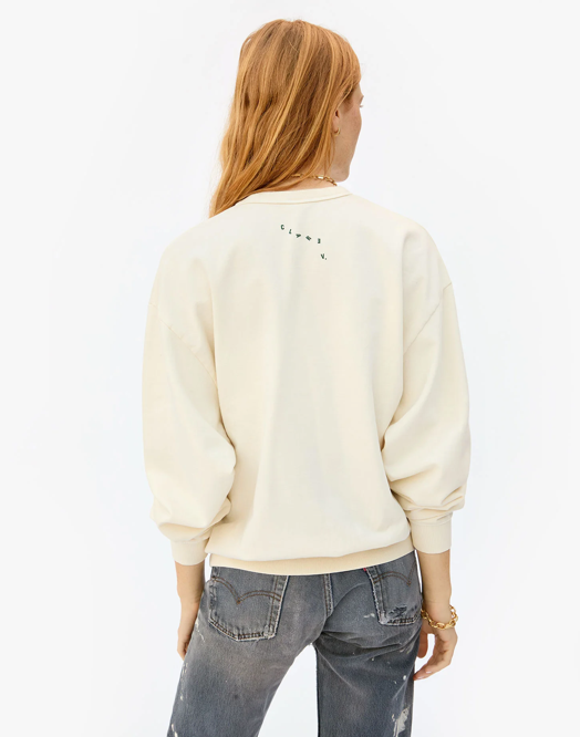 Clare V. Cream Oversized CIAO Sweatshirt