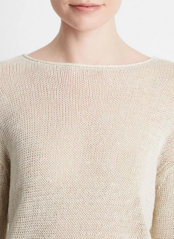 Linen Cord Drop Shoulder Pullover