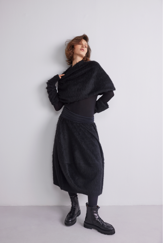 Peter Mahler Charcoal Balloon Skirt in Soft Jersey found at Patricia in Southern Pines, NC