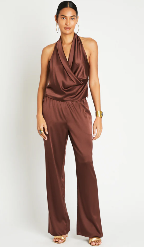 Liz Silk Pants Chocolate
