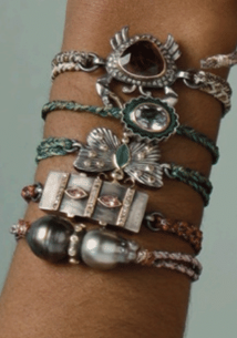  Double Tahitian Pearl Bracelet on Handwoven Braid