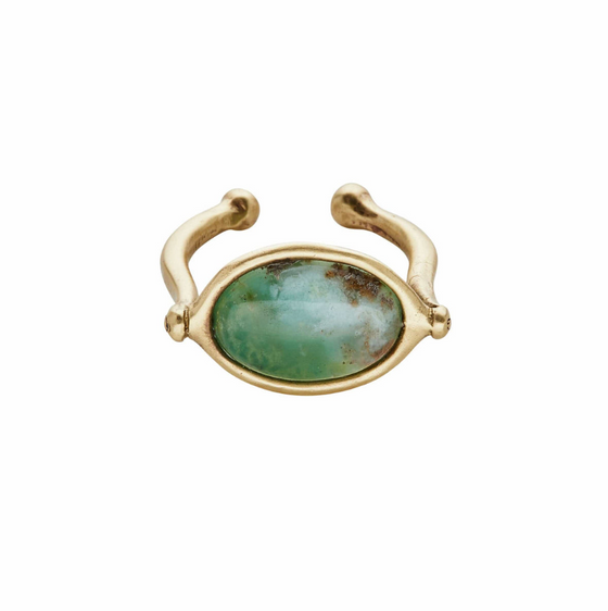 Saturn Jade Adjustable Ring