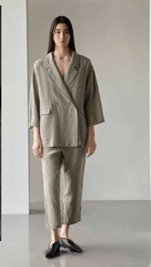  Adan Coat in Striped Linen