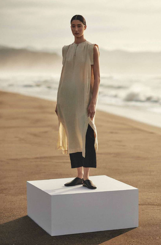 Sophie Dress in Cream Linen