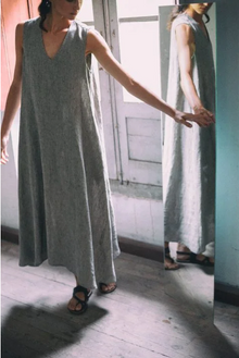  Sarah Dress in Stripe Linen