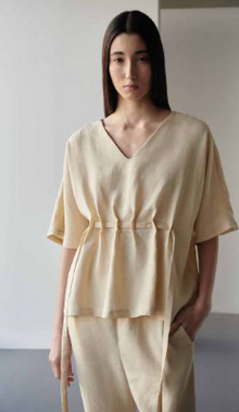  Ellis Top in Cream Linen