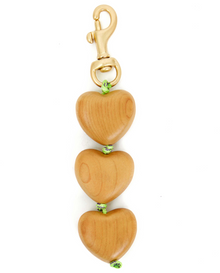  Natural Wooden Heart Fob
