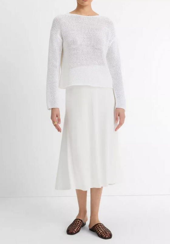 Coated Cotton Pullover Optic White