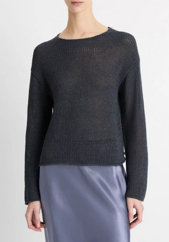 Coated Cotton Pullover Night Lake