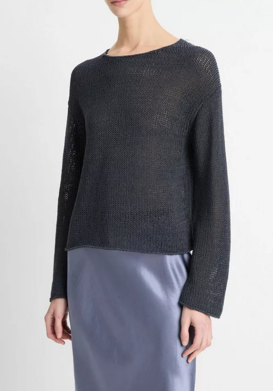 Coated Cotton Pullover Night Lake