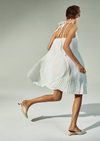 Pleated A- Line Pintuck Dress