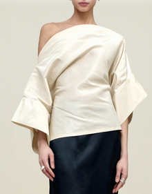  Silk Taffeta Noreen Top Ivory