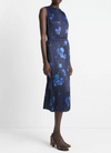 Poppy Blur Crushed Column Dress Midnight