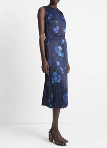  Poppy Blur Crushed Column Dress Midnight