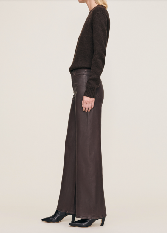 Hepburn Wide Leg High Rise Walnut Coated