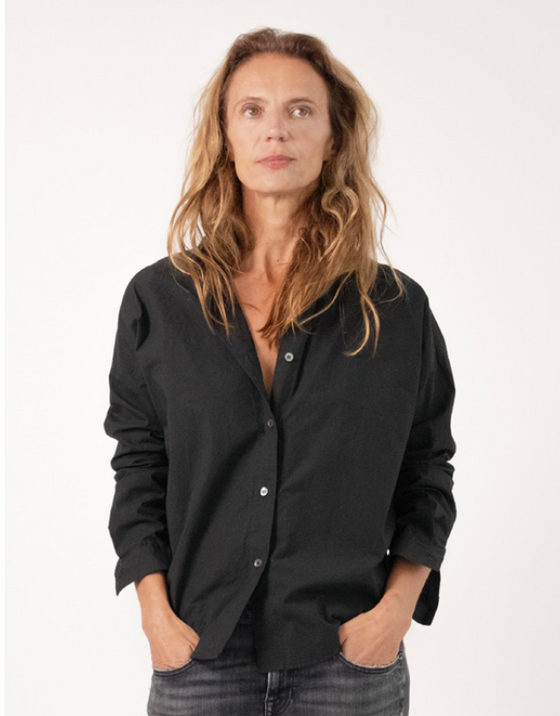 Zoe Poplin Shirt Black