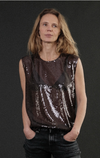 Sequin Tank Dark Brown