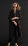 Straight Coat Raw Edges Black