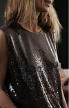 Sequin Tank Dark Brown