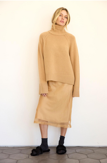  Silk Petal Slip Dress Chestnut