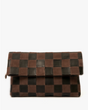 Carryall Clutch with Tabs Black/Chocolate - Nappa & Suede Oversized Checker