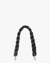 Braided Leather Shoulder Strap Black Italian Nappa