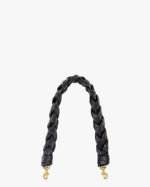  Braided Leather Shoulder Strap Black Italian Nappa