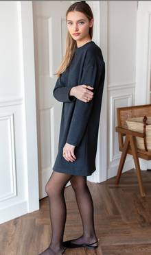  Emerson Fry jewel neck dress charcoal melange found at Patricia in Southern Pines, NC