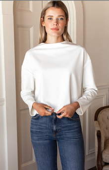  Emerson Fry ivory  jewel neck top found at Patricia in Southern Pines, NC