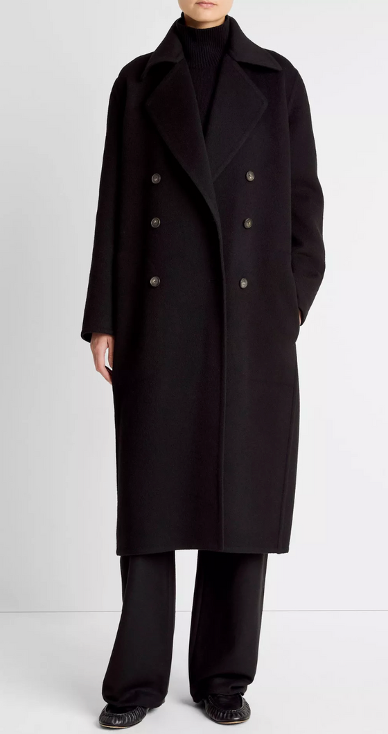 Vince Double Breasted Long Coat Black found at Patricia in Southern Pines, NC
