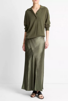  Panelled Satin Bias Maxi Skirt Herba