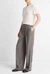 High Rise Wool Blend Houndstooth Trouser Cacao