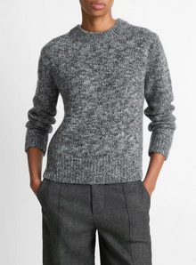  Marled Crew Neck Sweater Medium Gray