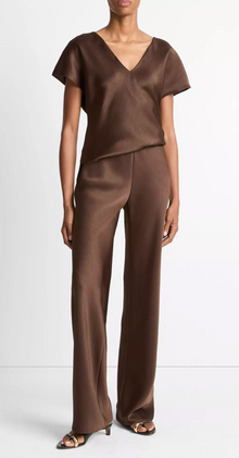 Vince High Waist Fluid Satin Bias Pant in  Espresso found at Patricia in Southern Pines, NC