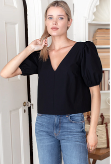  Emerson Fry Black silk velvet V top found at Patricia in Southern Pines, NC