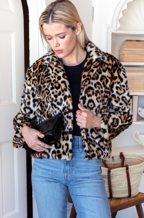 Leopard Fur Short 60s Coat