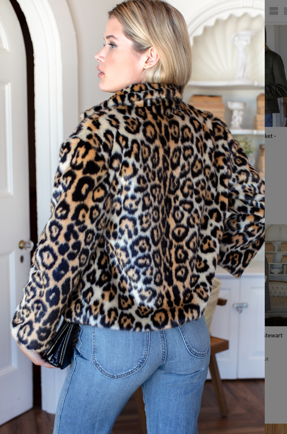 Leopard Fur Short 60s Coat