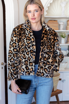  Leopard Fur Short 60s Coat